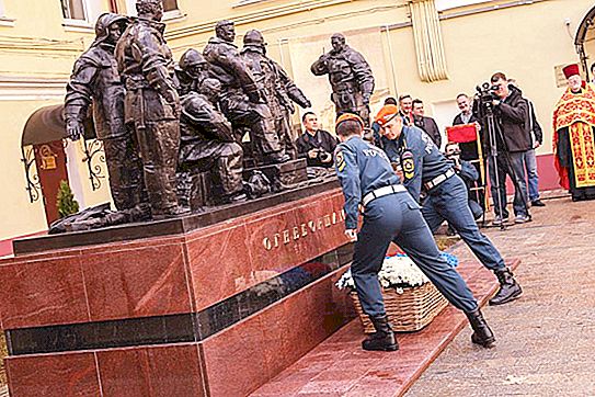 Monumento a los bomberos en Moscú: foto, descripción, fecha de apertura. Historia del departamento de bomberos de Moscú