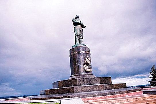 Nizhny Novgorod: monument til Chkalov - den store testpiloten