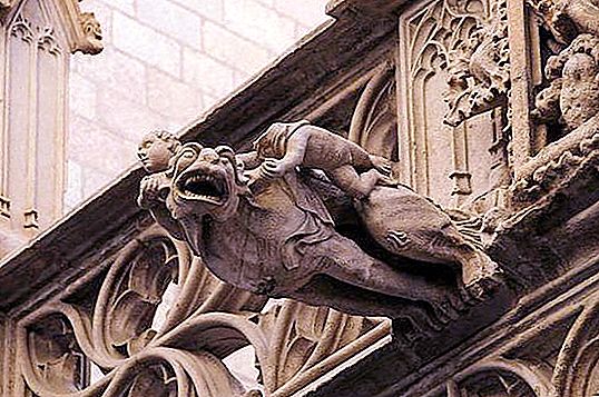 Gargoyle - ett element av arkitektur i form av en drakeorm