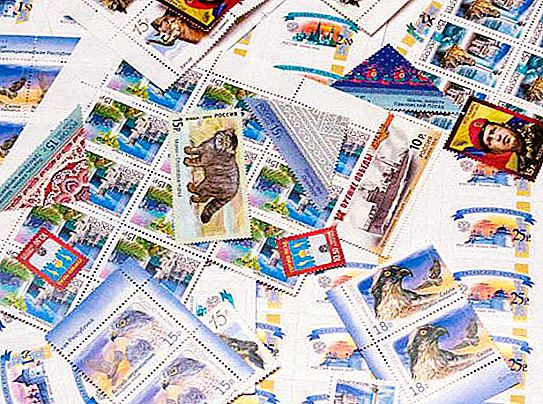 How many glued stamps on an envelope in Russia?