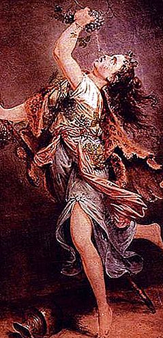 আইভিনি এবং দ্রাক্ষালতার পাতাগুলি দিয়ে আবদ্ধ ডায়োনিসাসের রড (ছবি)