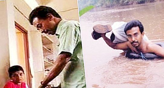 Every day this man crosses the river: he hurries to the children who are waiting for him