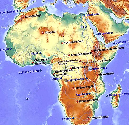 আফ্রিকা এবং খনিজদের ত্রাণ। আফ্রিকান ল্যান্ডফর্মগুলি