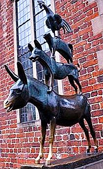 Monument til Bremen bymusikere i Bremen og andre uvanlige skulpturer av eventyrhelter