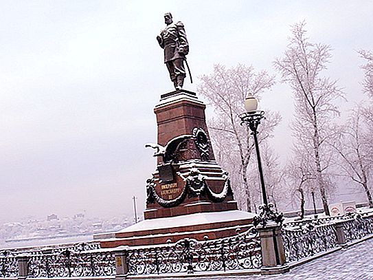 Monument til Alexander 3 i Irkutsk: skapelseshistorie, beliggenhet