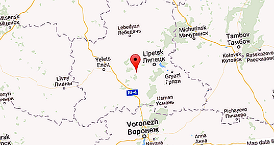 リペツク地域の面積：サイズ、集落、人口密度、インフラストラクチャ、天然資源