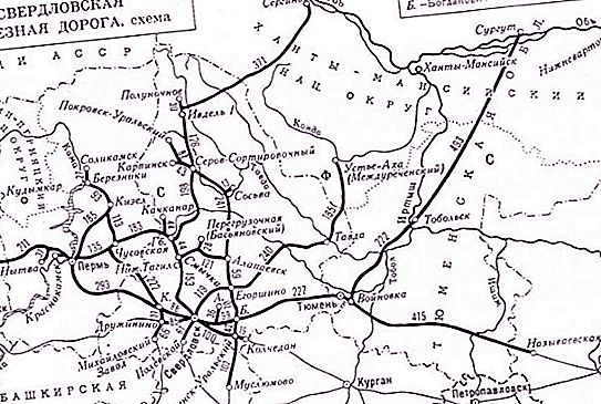 Sverdlovskin rautatie: kaavio, suunta ja museo