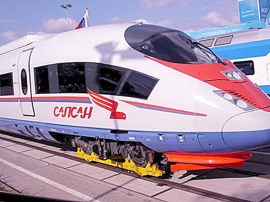 Hastigheten på Sapsan-toget kan sammenlignes med den raske flukten til en falk