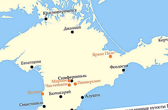 Penempatan Crimea: bandar dan kampung. Struktur pentadbiran dan wilayah semenanjung