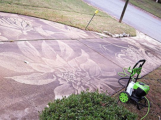 Une femme talentueuse utilise un nouveau nettoyeur haute pression pour transformer la route en une œuvre d'art (photo)