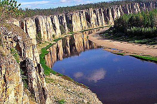The fall of the river. Lena is the largest river in Eastern Siberia. Slope, description, characteristic