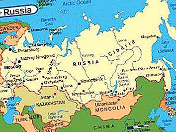 Landen waarmee Rusland grenst. Het aantal landen dat aan Rusland grenst
